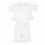 Plüss kétrészes keresztelő szett - Virágos galléros